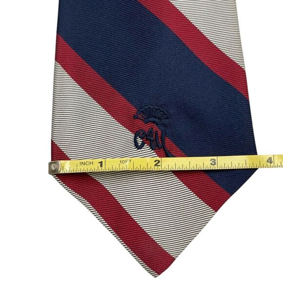 Vintage Woolf Brothers Belgravia Countess Mara Tie Blue Gray Red , Preowned - Picture 6 of 7